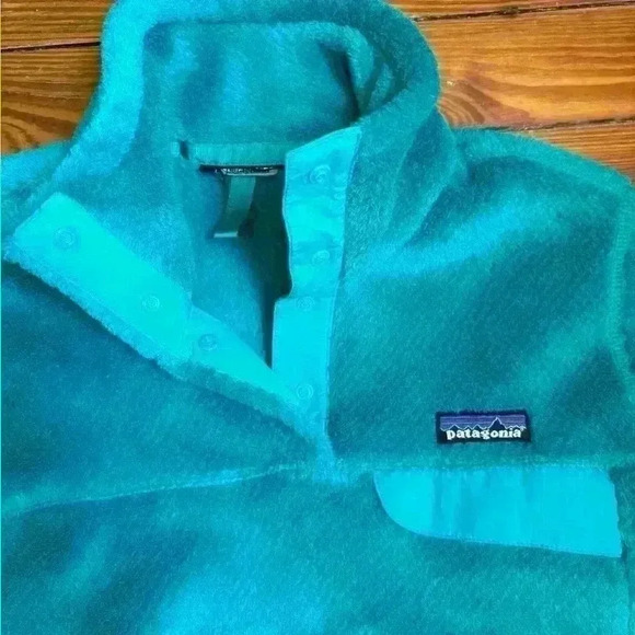 Patagonia Women's Polartec 1/4 T Snap Teal Fleece Pullover Size Small Sweater - Picture 2 of 5